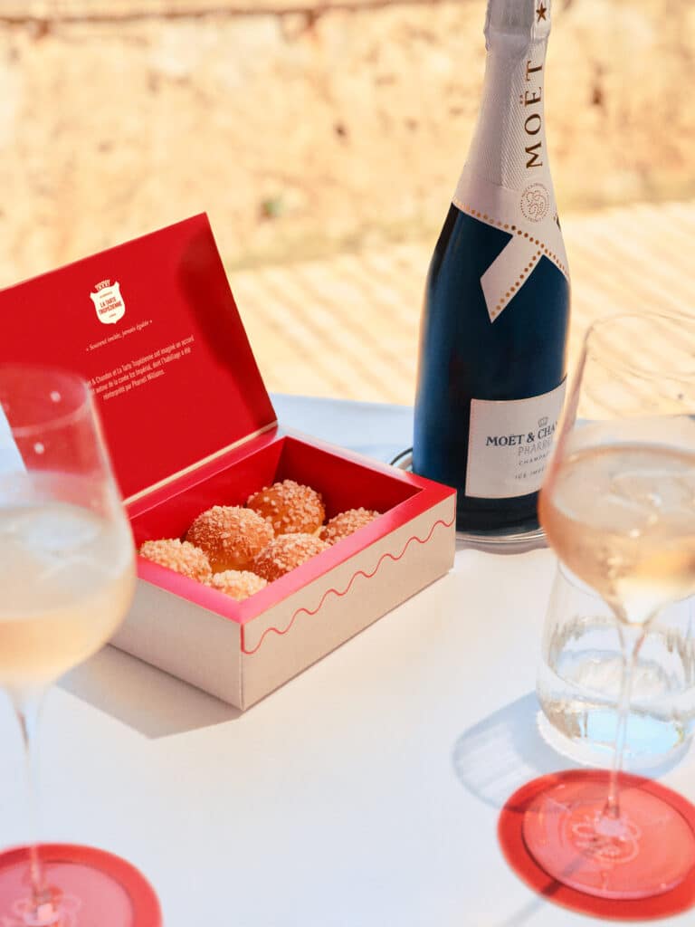 champagne Moët & Chandon avec quelques Baby Trops